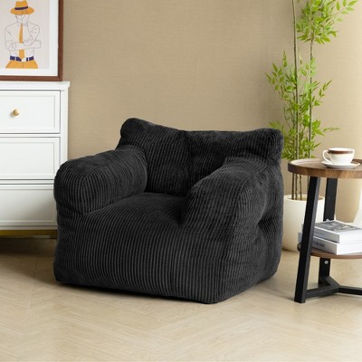 Pamapic Bean Bag Chair, Corduroy Lazy Sofa Bean Bags Comfy Couch with Armrests for Bedroom, Living Room, Apartment