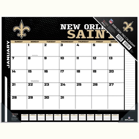 Nfl New Orleans Saints 22 X 17 2024 Desk Calendar : Target