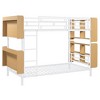 NicBex Full Over Full/Twin Over Twin Metal Bunk Bed with Ladder and Full-Length Guardrail,Loft Bed with Storage Space for Bedroom,Black/White - 4 of 4