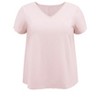 GRACE & GRANDEUR Women's Plus Size 2 Pcs Set Short Sleeve Tops Crochet Trim Dressy Loose Blouses - 4 of 4