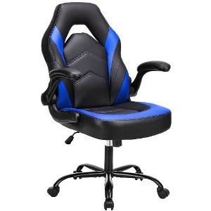 CAVINAS Ergonomic Gaming Chair, PU Computer Chair with Lumbar Support, Office Chair, Height Adjustable Rolling Desk Chairs with Flip-up Armrests - 1 of 4