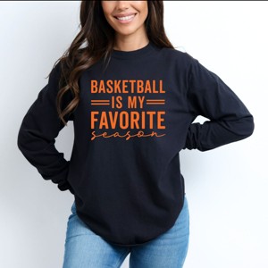 Simply Sage Market Basketball Is My Favorite Season Garment Dyed Long Sleeve - 1 of 3
