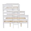 PAGED Twin over Full Bunk Bed with Desk Modern Pine Bed Frame with Trundle, Storage Drawers, Guardrail and Ladder for Bedroom - 3 of 4