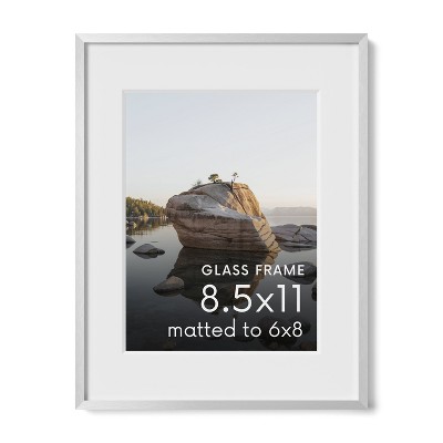 Haus and Hues Premium Brushed Metal Single Picture Frame with Real Glass