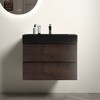 Vynxaria 29.9"L x 18.1"W Matte Black Quartz Bathroom Sink Integrated Basin with Overflow - 3 of 4