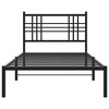 vidaXL Single Metal Bed Frame with Headboard - Black Steel Construction, 39.4"x78.7", Under-Bed Storage, Modern Bedroom Furniture - 3 of 4
