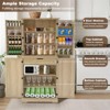 Kitchen Pantry Cabinet, 72-Inch Tall Storage Cabinet with 4 Rattan Doors and Adjustable Shelves, Freestanding Wood Cupboard Organizer - 4 of 4