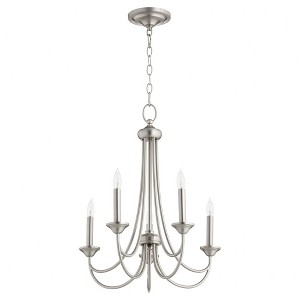 Quorum Lighting Brooks 5-Light Chandelier, Satin Nickel, 5 Lights, 22 Width, 23.5 Height - 1 of 1