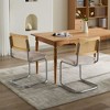 Akoasm Set of 2 Modern Upholstered Rattan Dining Chair with Natural Cane Back & Stainless Chrome Base For Dining Room & Kitchen-Beige - 2 of 4