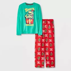 Boys' 2pc Christmas Dino Long Sleeve Pajama Set - Cat & Jack™ Green 