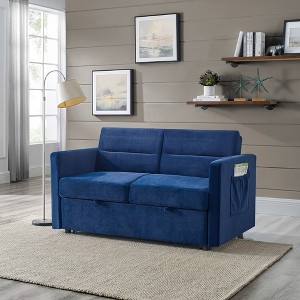VYNXARIA Loveseats Sofa Bed with Pull-out Bed,Adjsutable Back and Two Arm Pocket, - 1 of 4