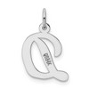 Black Bow Jewelry 14k White Gold, Madison Collection, Medium Script Initial Pendant A-W - 3 of 4