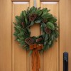 24 Inch Artificial Wreath Front Door Holiday Winter Decor with Magnolia Pinecones and Bow Ribbon Indoor Outdoor Farmhouse - 3 of 4