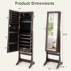 Costway Lockable Mirrored Jewelry Cabinet Armoire Organizer Storage with Stand & LED Lights White/Black/Brown - 3 of 4
