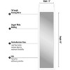 Americanflat Over the Door Mirror - Hanging Body Mirror with Door Hooks. Use in Bedroom, Bathroom, Dorm Room - White - 2 of 4