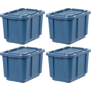 IRIS USA 11.5Gal/46Qt 4 Pack All-Weather Heavy-Duty Stackable Storage Plastic Bin Tote Container with Quick Snap Lid - 1 of 4