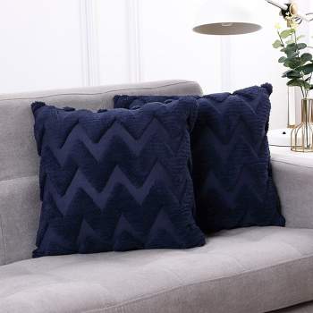  Home Brilliant Blue Throw Pillows Set of 2 Square Textured  Plush Decorative Throw Pillow Covers for Bed Couch Car, Jeans Blue, 20 x 20  inch(50x50cm) : Home & Kitchen