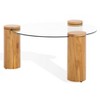 Tasharose Wood & Glass Round Coffee Table - SFV2315 - Natural/Clear - Safavieh Couture - 4 of 4