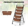 Tangkula 5-Layer Vertical Raised Garden Bed with Wheels Drainage Holes Freestanding Planter with Container Boxes Brown - 4 of 4