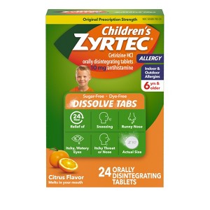 Children's Zyrtec Allergy Relief Cetirizine Dissolving Tablets - Citrus - 24ct - 1 of 4