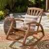 Outdoor Acacia wood Rocking Chair with Retractable foot panel,Rocker Patio Rocking Chair for Porch, Patio, Balcony - 2 of 4