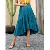 Garvee Maternity Dress Women's High Waist Floral Print Pleated Maxi Skirt Casual Flowy Swing A Line Long Skirts - 2 of 4