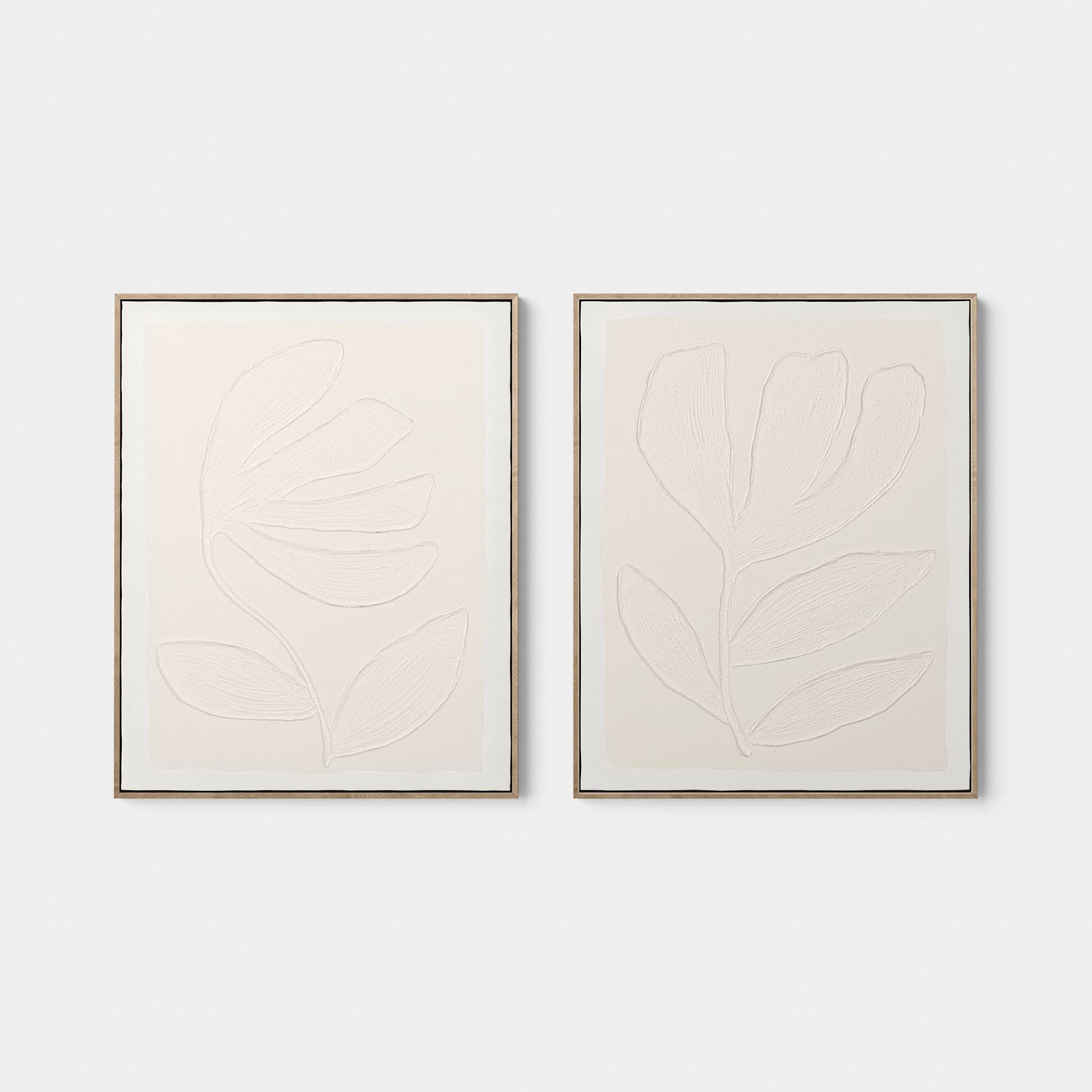 Set of 2 24"x30" Floral Drawing Wall Art - Threshold™