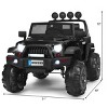 Infans 12V Kids Ride On Truck RC Car Spring Suspension w/ LED Light Music Trunk Black - 2 of 4