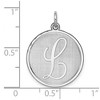 Black Bow Jewelry Sterling Silver, Makayla Collection, 20mm Disc Initial L Pendant - 4 of 4