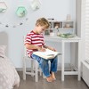 Costway Kids Corner Desk & Chair Set Wooden Study Writing Workstation with Storage & Hutch - 2 of 4
