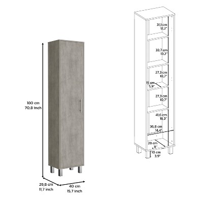 White Tall Freestanding Storage Cabinet with Adjustable Shelving