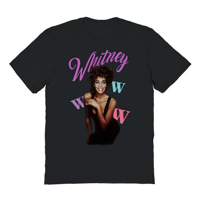 Whitney Houston Men's Whitney Smile Short Sleeve Graphic Cotton T-Shirt