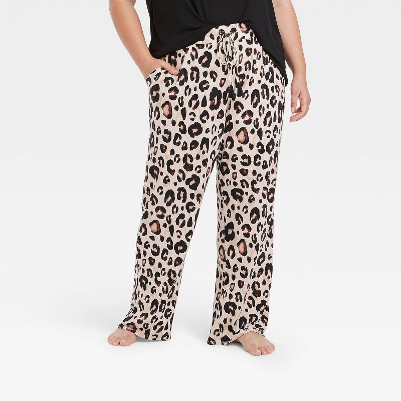 Women's Animal Print Beautifully Soft Pajama Pants - Stars Above™ Light Beige, 1 of 4