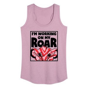 Women's - Disney - I'm Working on my Roar Graphic Racerback Tank - 1 of 4