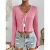 Womens Tie Front Sweater Cardigan Long Sleeve Rib Knit Shrug for Dress Sweaters Crop Tops Womens Soft Cardigan - 4 of 4