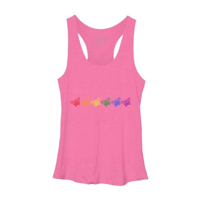 Adult Design By Humans Butterflies Rainbow Pride By ChariArtist Racerback Tank Top