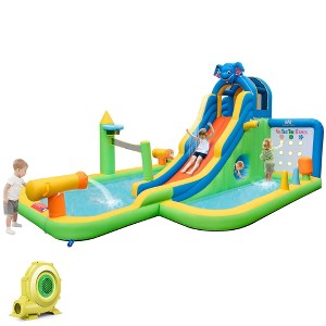 Costway Inflatable Water Slide Giant Splash Pool for Kids Backyard Fun - 1 of 4