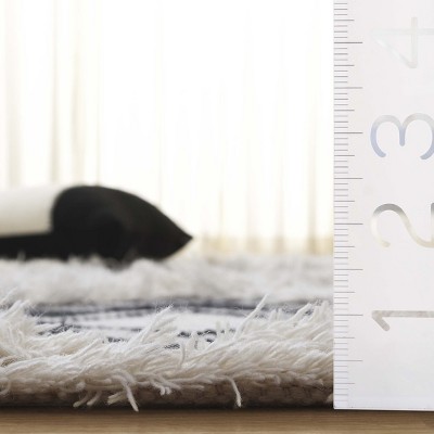 Handwoven Black and Ivory Wool Tribal Area Rug 6' x 9'