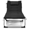 Gymax 4-Fold Oversize Padded Folding Beach Chaise Lounge Portable Reclining Sunlounge W/ Soft Mattress 4 Adjustable Positions - 3 of 4
