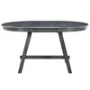 PAGED Extendable Dining Table Round Wood Kitchen Table with 2 Flip Leaves, 41.4-56.6" Living Room Table, Seats Up to 6 Person - 4 of 4