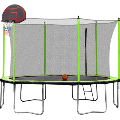 UNISOAR 12/14 Ft Trampoline Green for Kids & Adults,Green