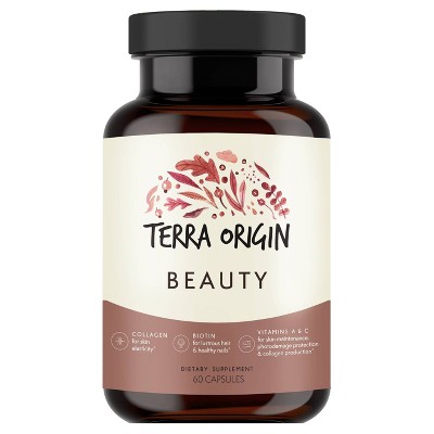 Terra Origin Beauty Hair Skin & Nails Collagen Capsules - 60ct