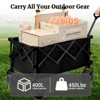 FURNIinspire Outdoor Serving Carts Fish 400L Collapsible Wagon Beach Wagon with Big Wheels for Camping, Sports, Black, 36.22"*22.05"*39.37" - 4 of 4
