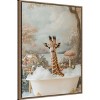 Amanti Art Whimsical Giraffe Soak by Niky Rahner Framed Canvas Wall Art - 2 of 4