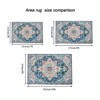 Area Rug Vintage Bohemia Large Persian Non-slip Washable Rug For Living Room Kitchen Bedroom Living Room Flower Design Blue/Beige - 2 of 4
