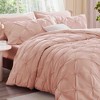 BAGOKIE 3 Pieces Floral Pinch Pleat Bed in a Bag Comforter Set for All Season - 2 of 4