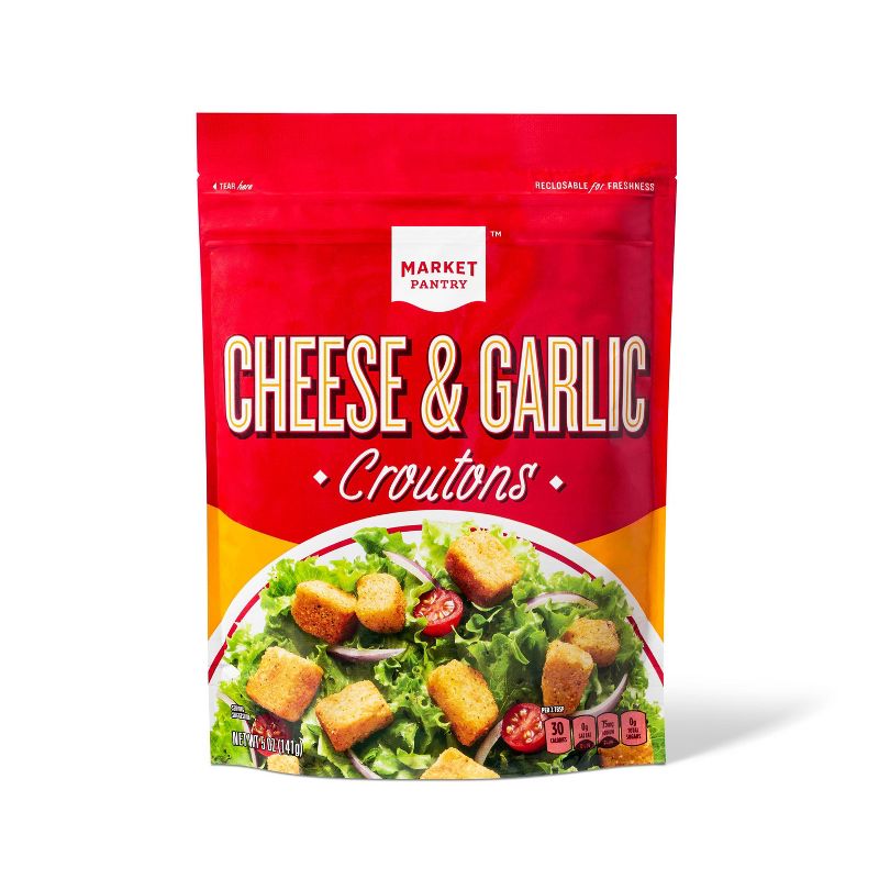 Cheese and Garlic Croutons - 5oz - Market Pantry&#8482;, 1 of 5
