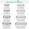 LunaLulinlk 8-Pack Glass Lunch Boxes, Food Storage Containers with Lids, Glass Lunch Boxes, Airtight Bento Boxes, Gray - 2 of 4