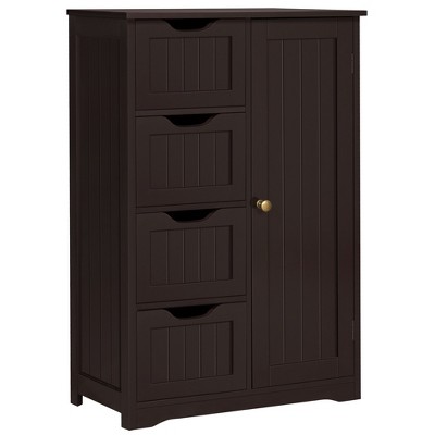 Yaheetech Wooden Bathroom Floor Cabinet With 4 Drawers Espresso : Target