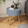 PAGED Night Stand Modern Bedside Table Wooden Nightstand with Storage Drawer and Open Shelf for Bedroom - 2 of 4